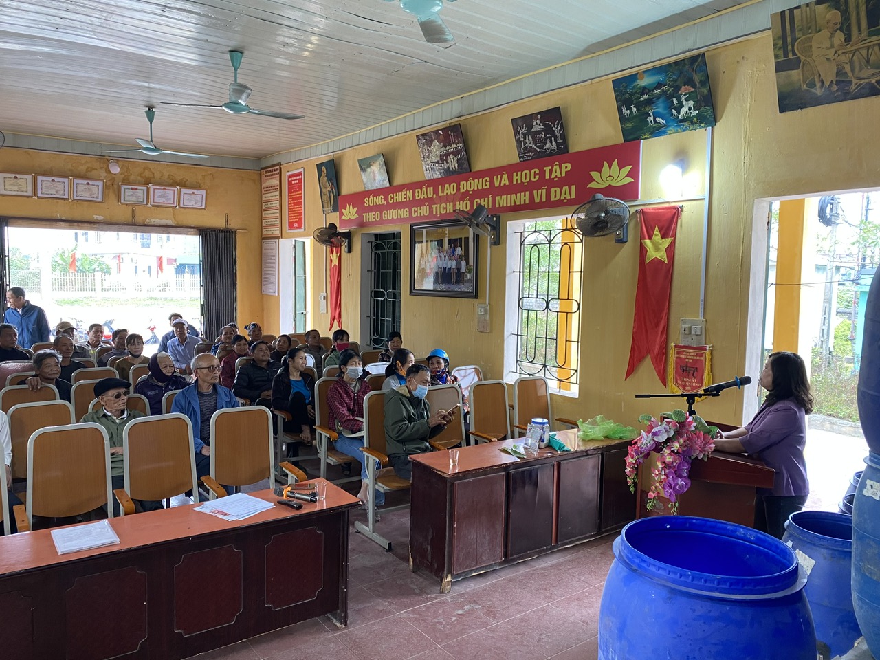 Xã Thanh An tổ chức tập huấn công tác phân loại chất thải rắn sinh hoạt tại nguồn và ủ mùn compost.